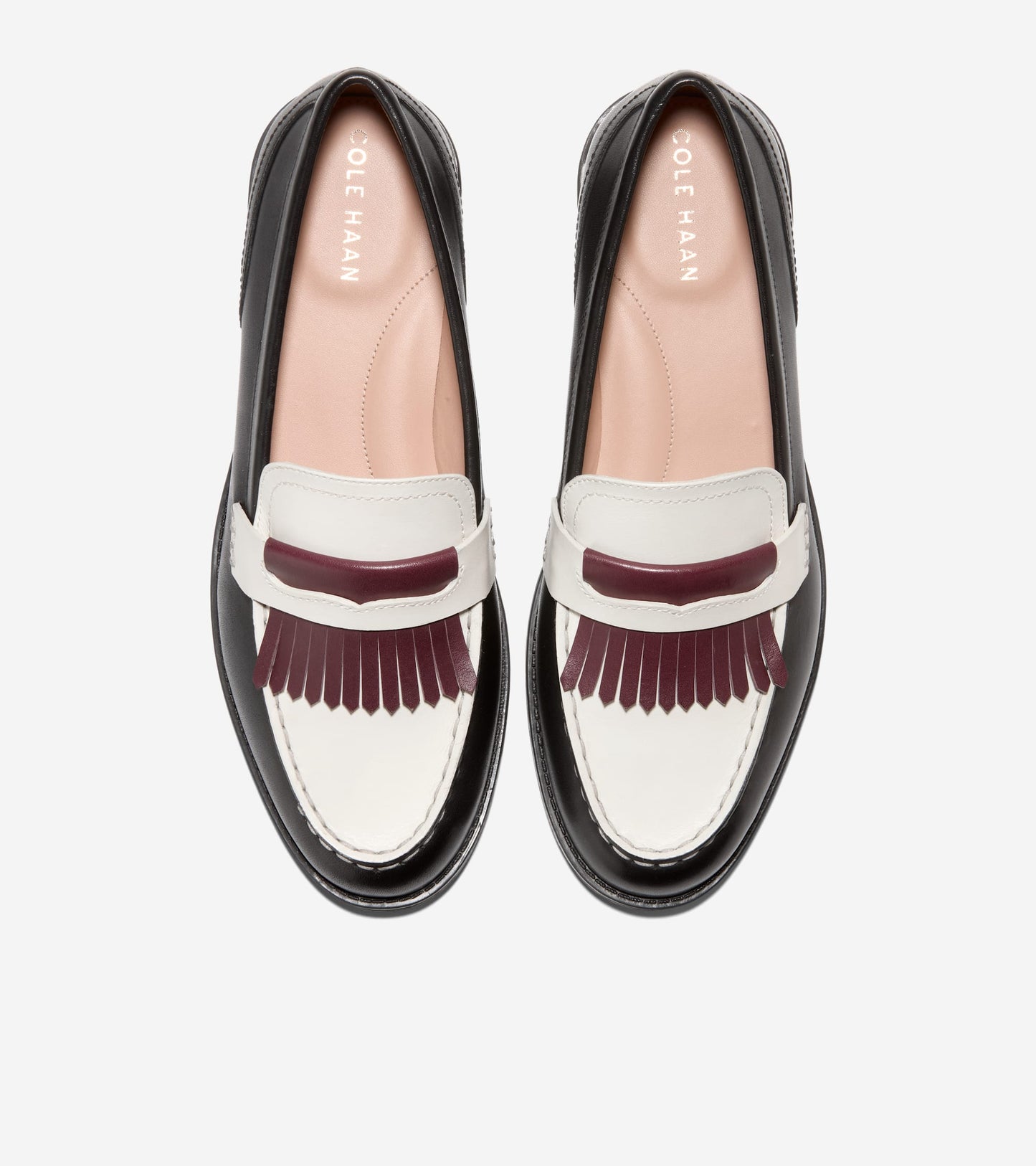 W33553:IVORY/BLACK/CH DK GARNET LTR