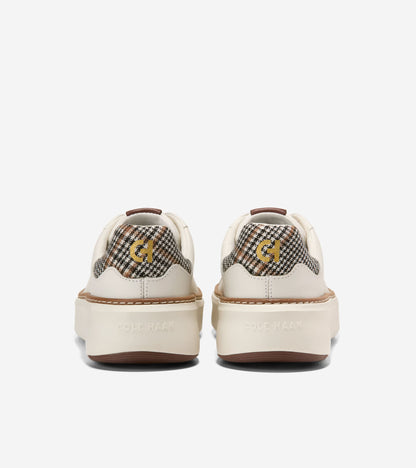 W38507:IVORY LEATHER / NEUTRAL PLAID