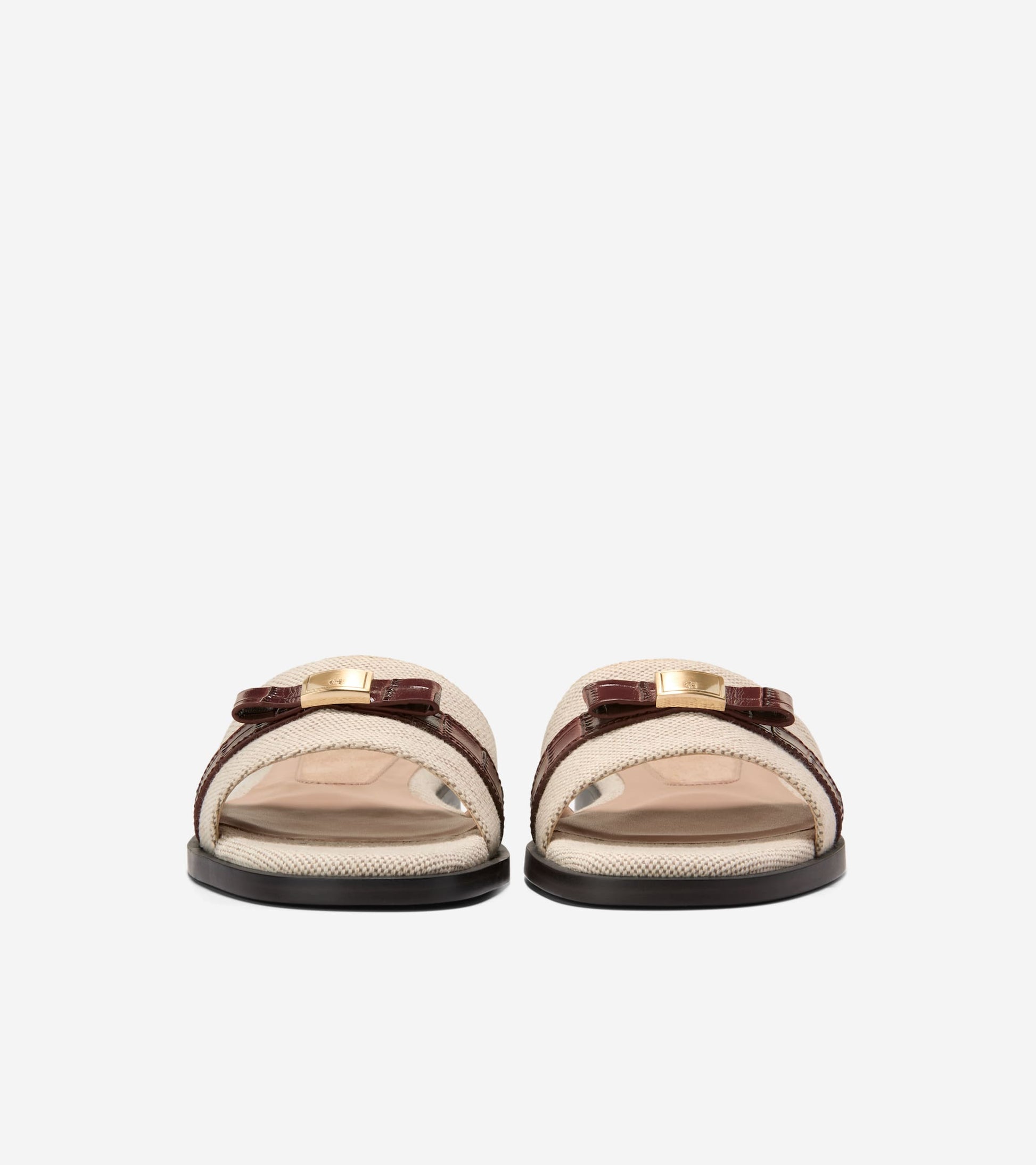 W35787:NATURAL CANVAS/CH MAHOGANY CROC PRINT LTHR