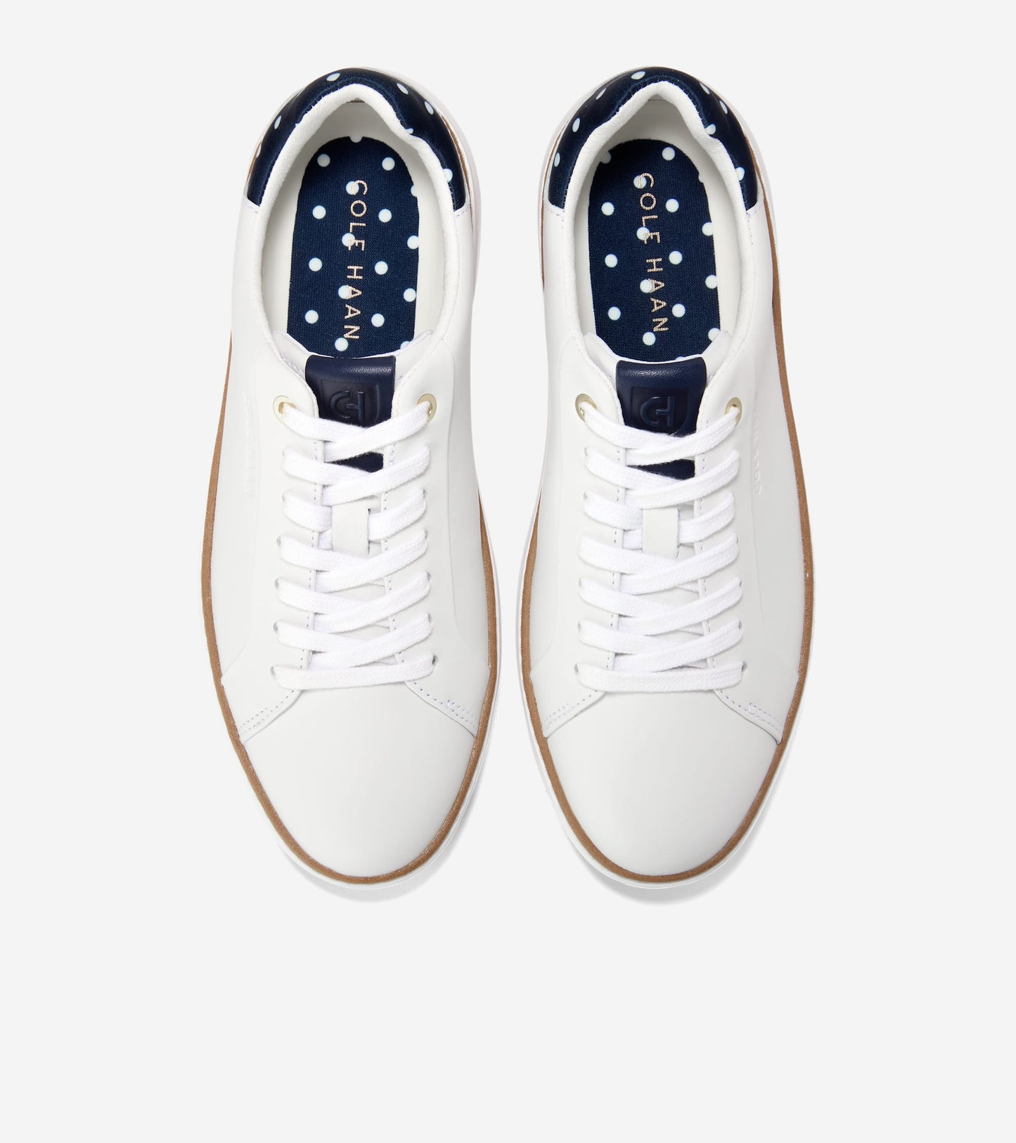W33830:WHITE LTR/NAVY/WHITE POLKA DOT