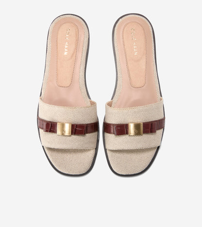 W35787:NATURAL CANVAS/CH MAHOGANY CROC PRINT LTHR