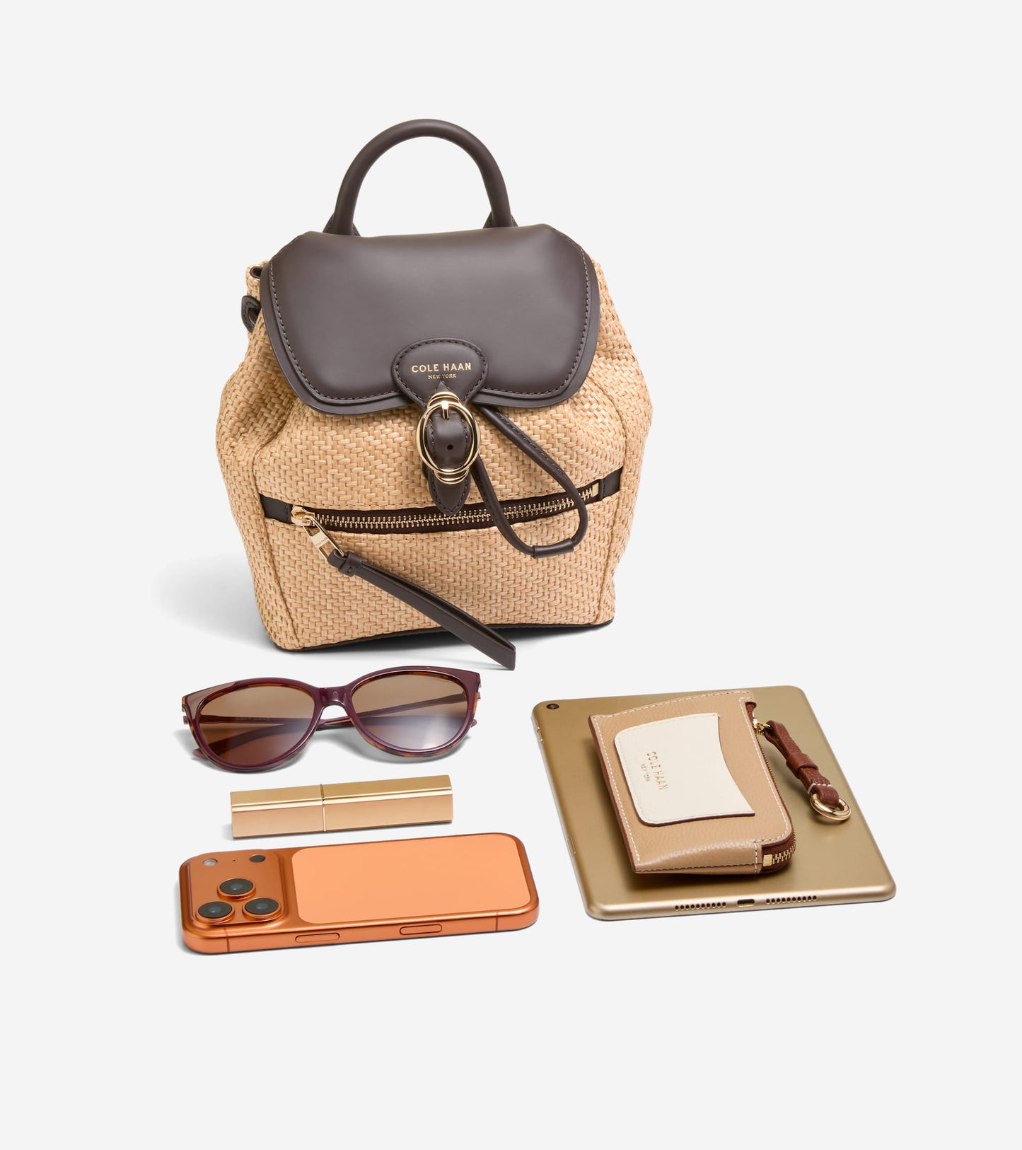 U08697:NATURAL RAFFIA / DARK CHOCOLATE:0000