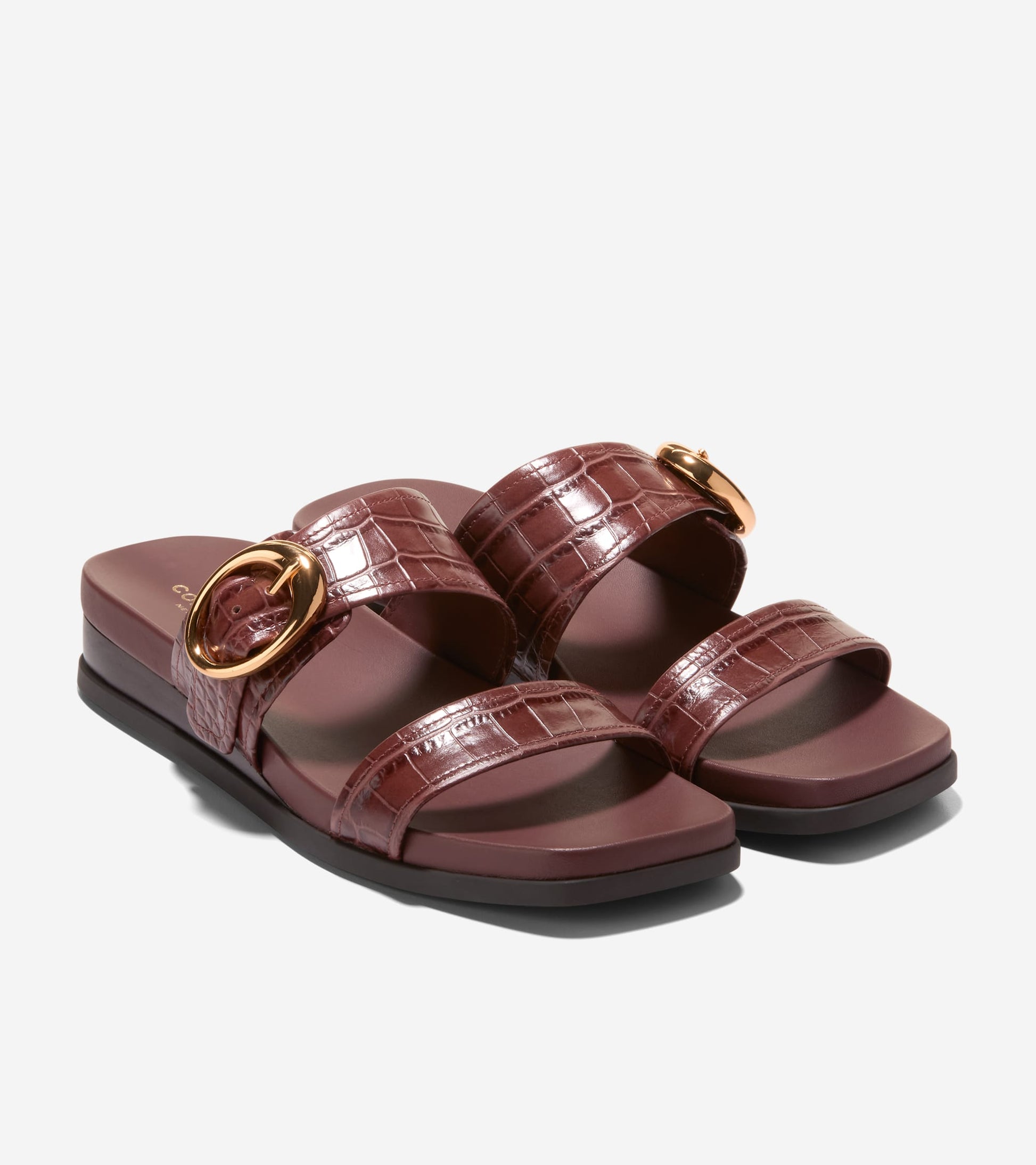 W35352:CH MAHOGANY CROC PRINT LEATHER