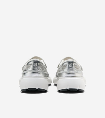 W37606:SILVER MESH / SILVER METALLIC/WHITE LEATHER