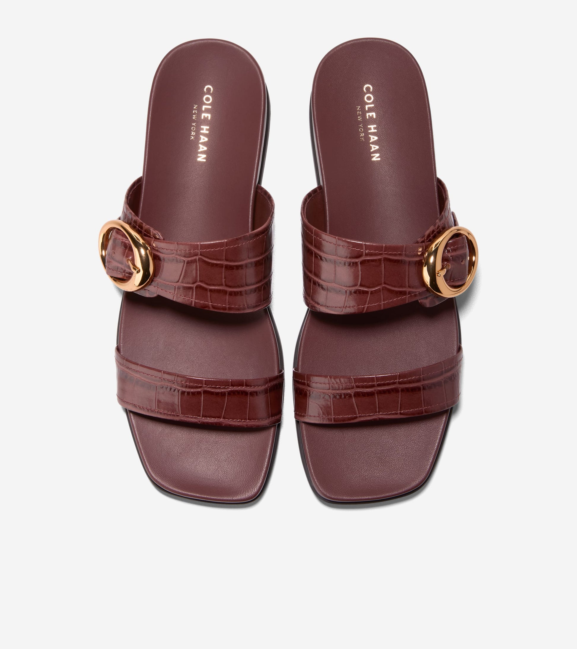 W35352:CH MAHOGANY CROC PRINT LEATHER