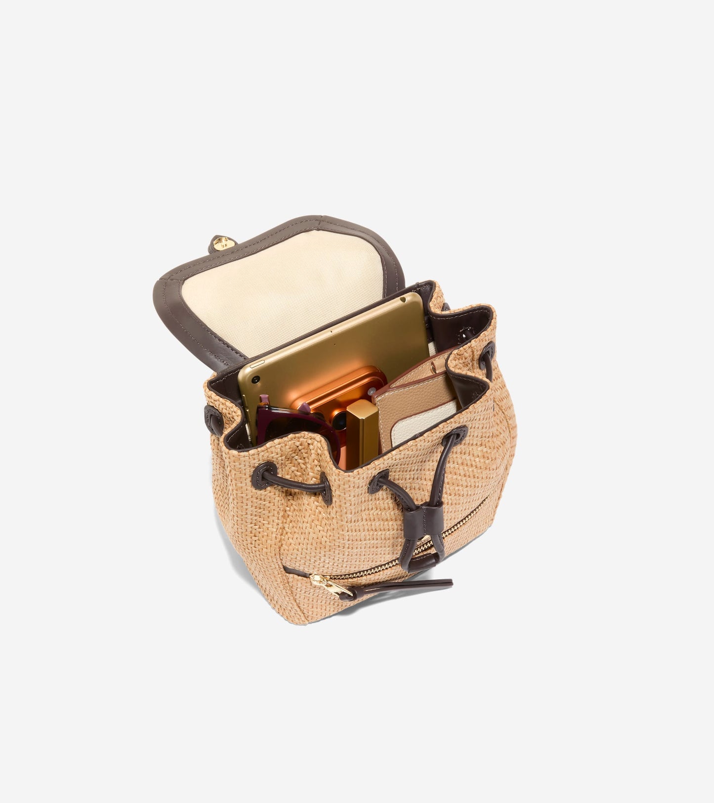 U08697:NATURAL RAFFIA / DARK CHOCOLATE:0000