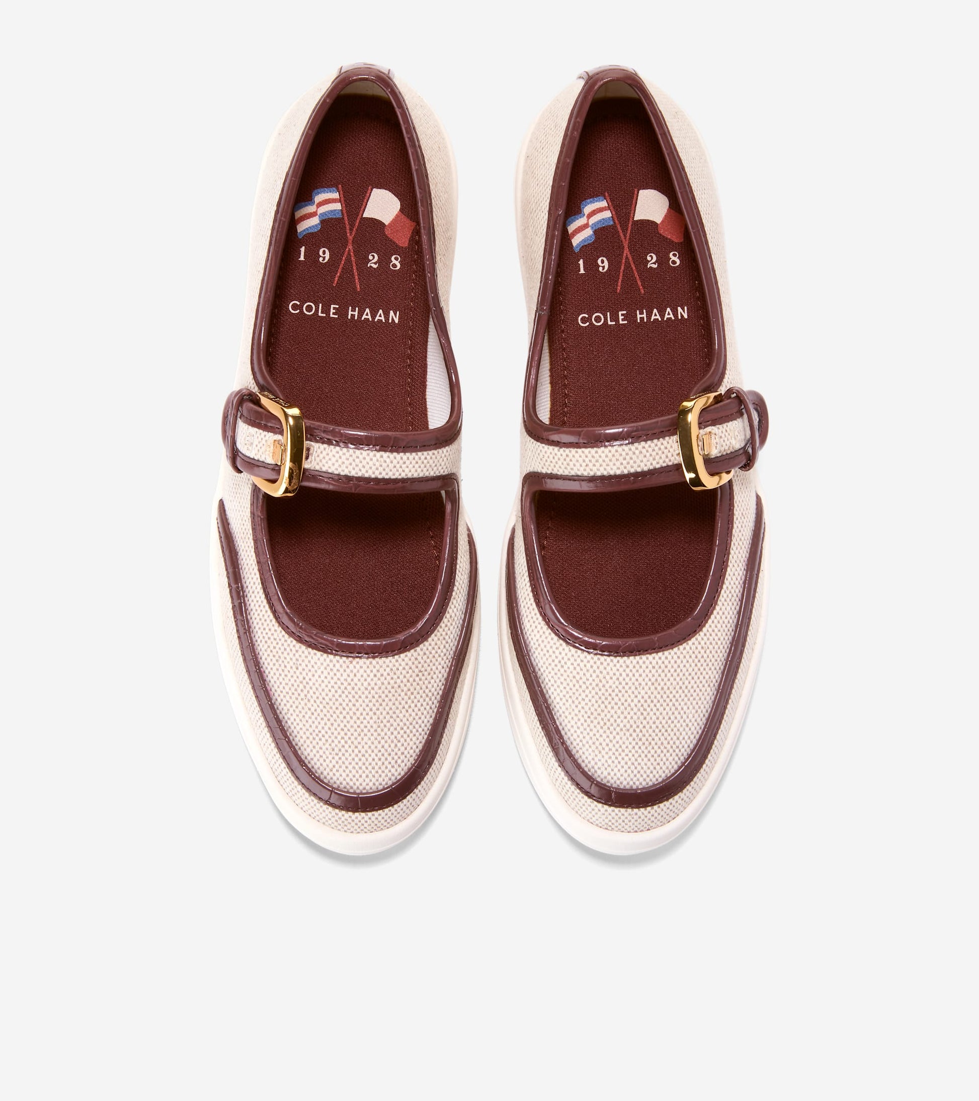 W35960:CH MAHOGANY CROC PRINT/NATURAL CANVAS